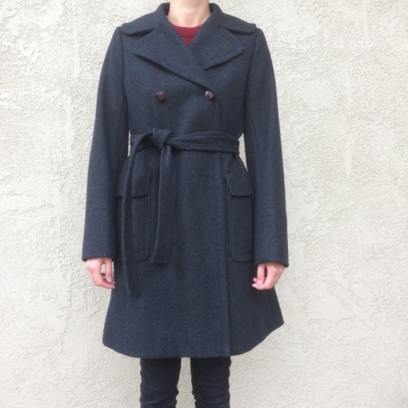 J.Crew Charcoal Double Breasted Pea Coat - Picture 2 of 6